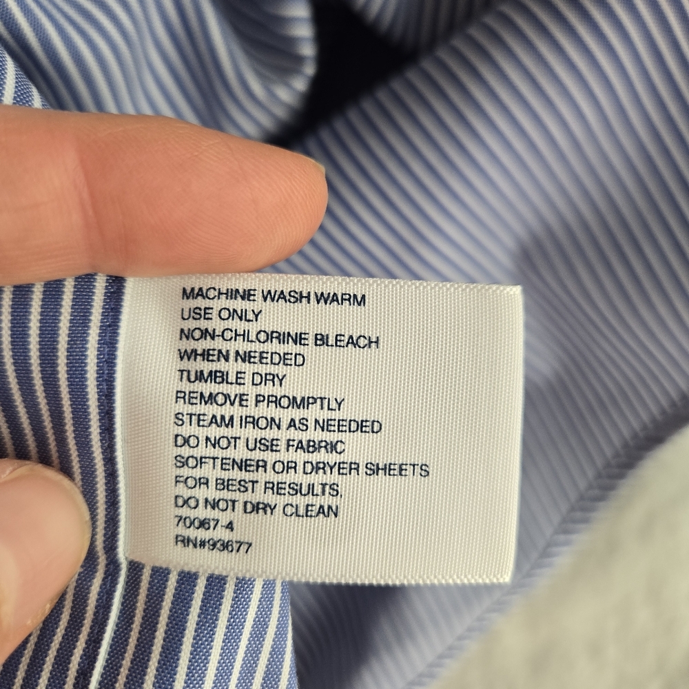 Stafford Performance 15.5 34/35 The Super Shirt blue & white stripe 100% cotton - Picture 2 of 5